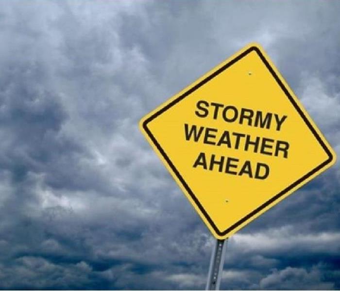 storm and warning sign